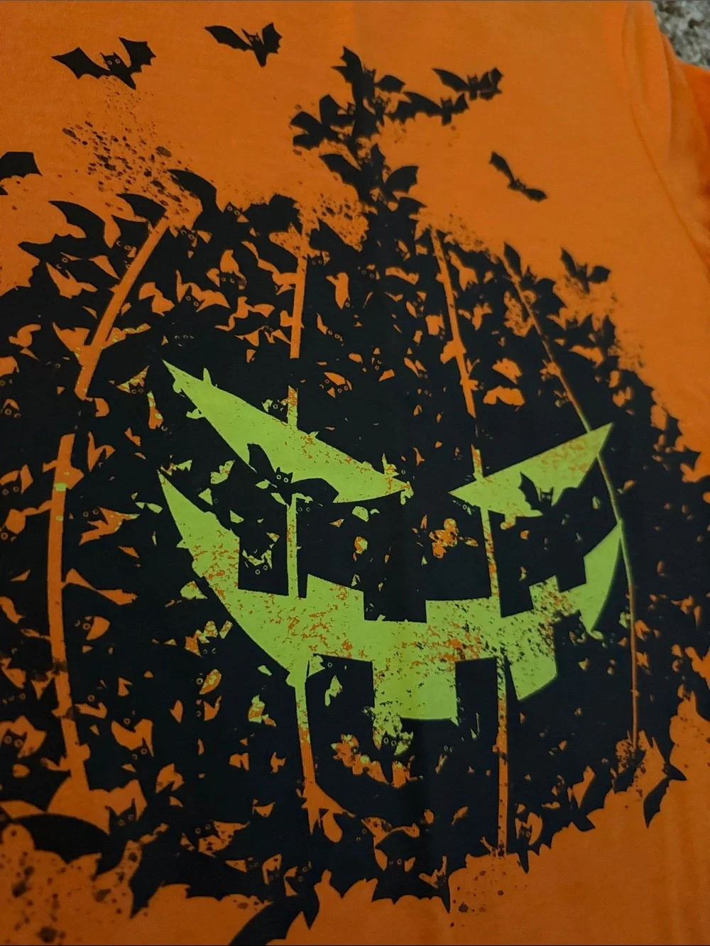 Cat & Jack Orange Long Sleeve Pumpkin Graphic Tee